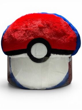New Pokémon Ball fur pillow and reversible throw blanket